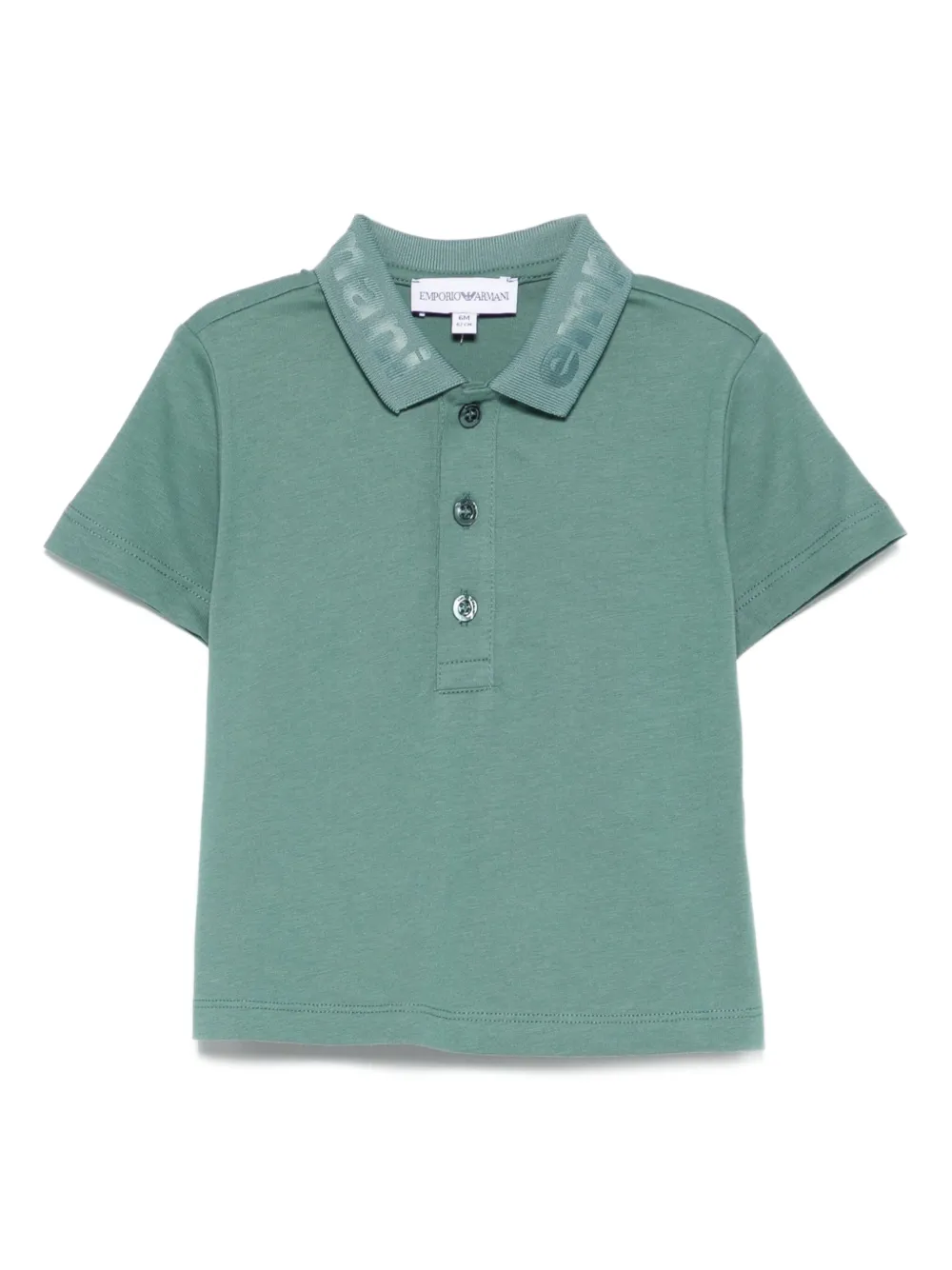 

Рубашка-поло с логотипом на воротнике Emporio Armani Kids, зеленый