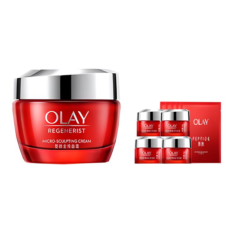 

Olay Набор для ухода за кожей Red Bottle 6-го поколения, пептиды, подтягивающий, увлажняющий, 50г+14г*4+5 шт