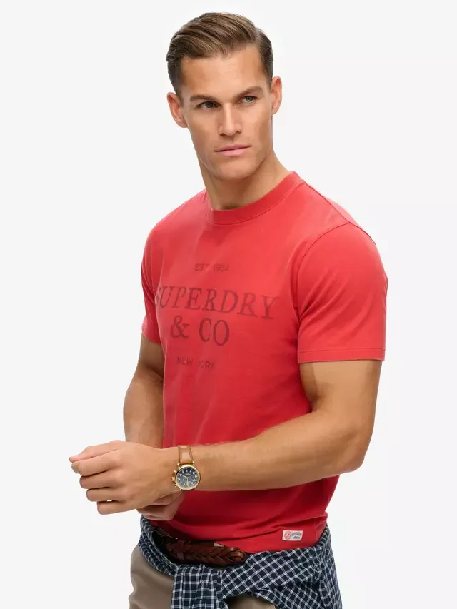 Футболка с коротким рукавом и графическим принтом Свободный крой от компании 1954 Superdry, Base Red — фото 4