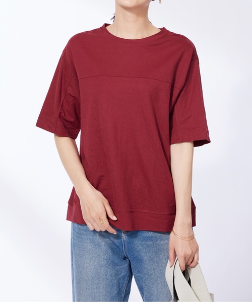 

Футболка с комбинированными материалами BELLUNA PLUS, красная