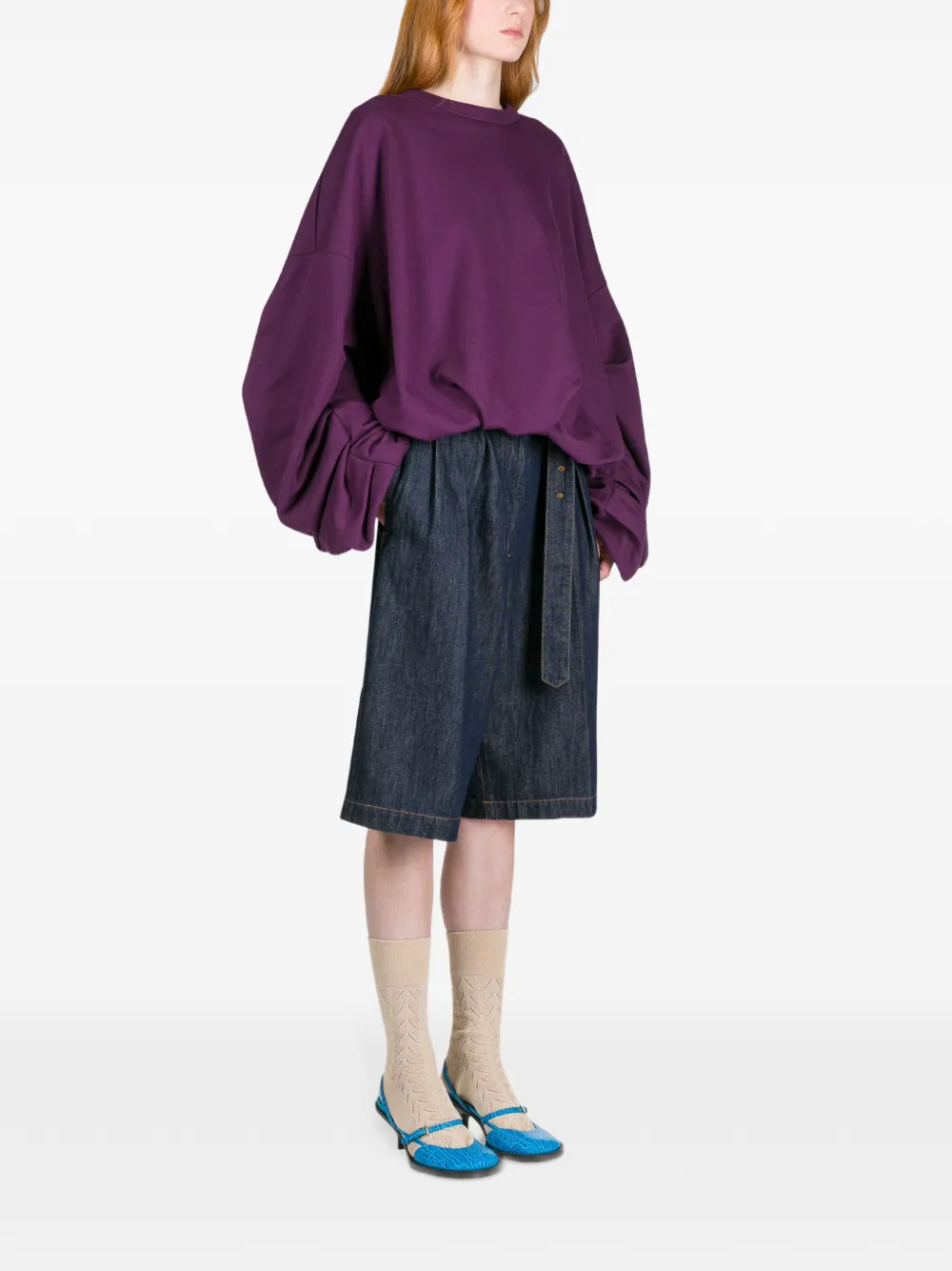 Толстовка с драпировкой DRIES VAN NOTEN, фиолетовый — фото 3