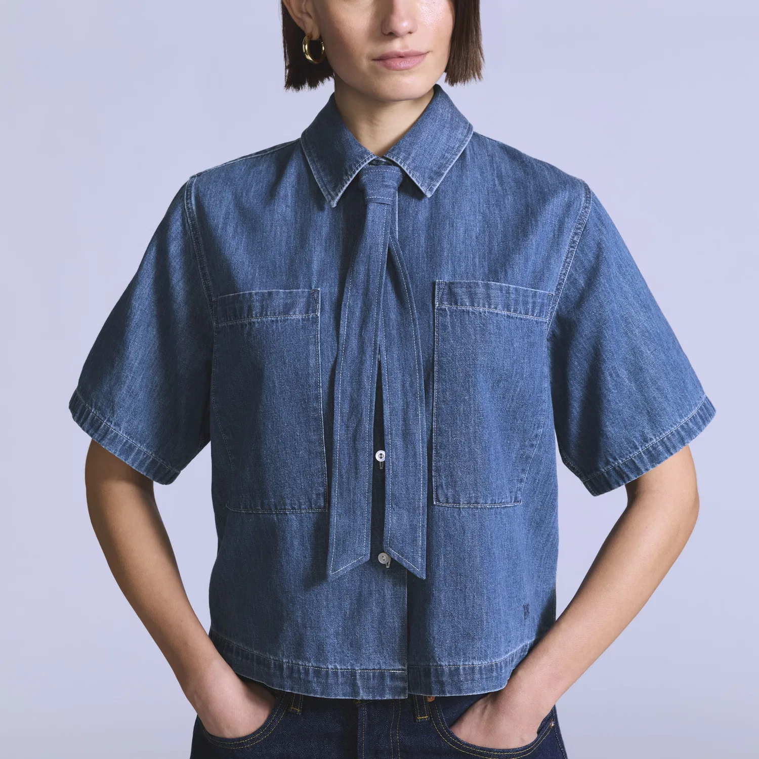 Женская футболка с коротким рукавом в стиле «кафе-шоп» Levi's, Medium Wash — фото 2