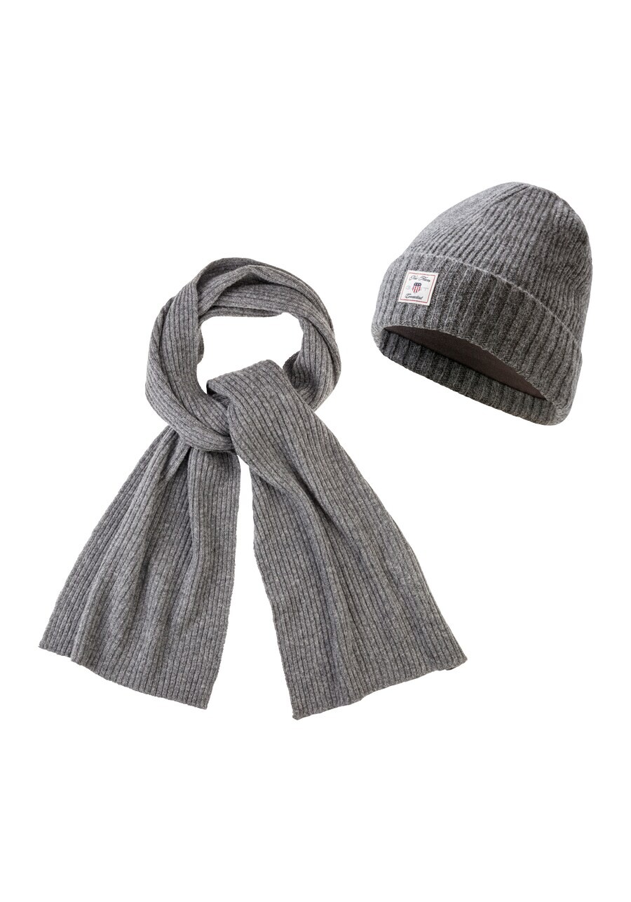 

Шапка GANT Beanie, пятнистый серый