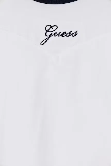 Платье хлопковое с вышивкой Guess, белый — фото 3