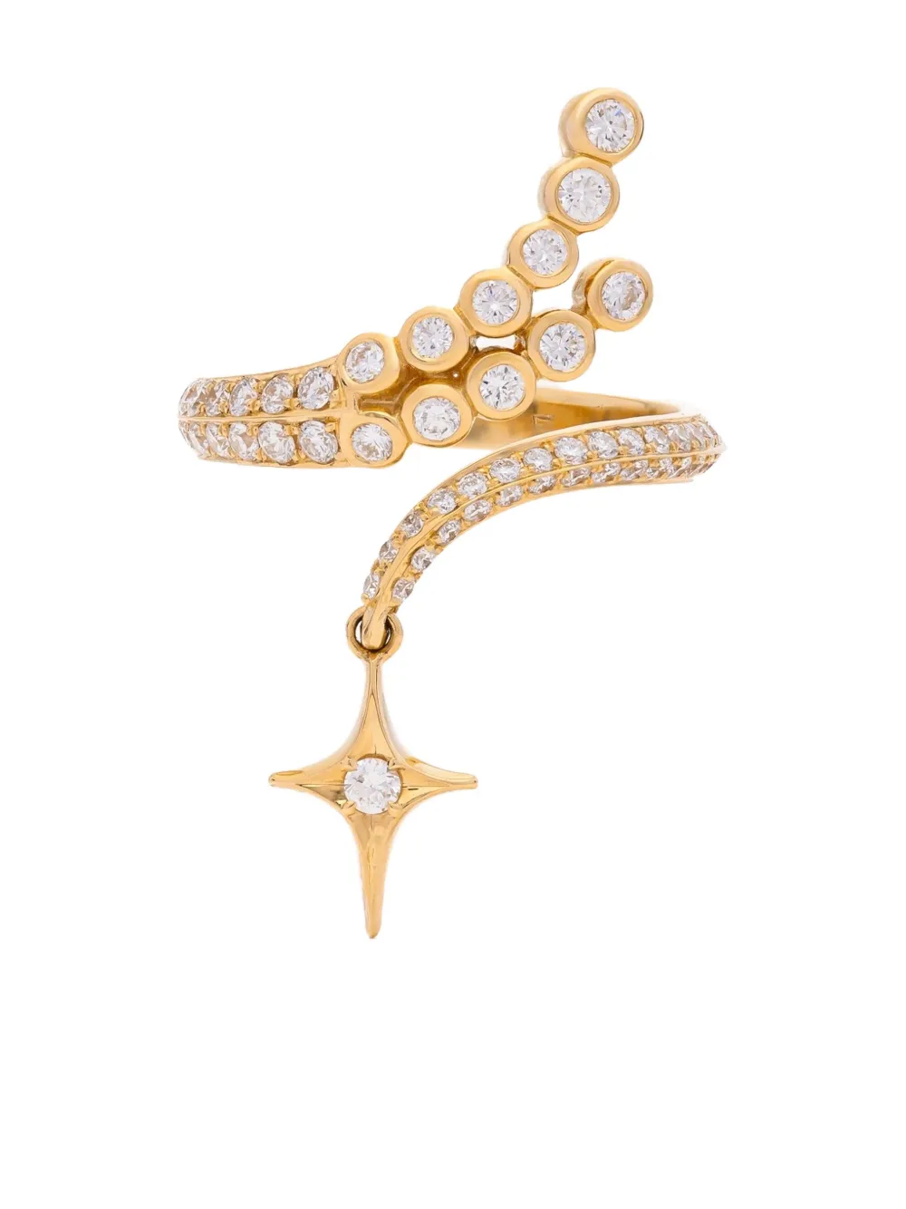 

Кольцо Falling Stars из желтого золота 18 карат с бриллиантами Sybarite, золотистый