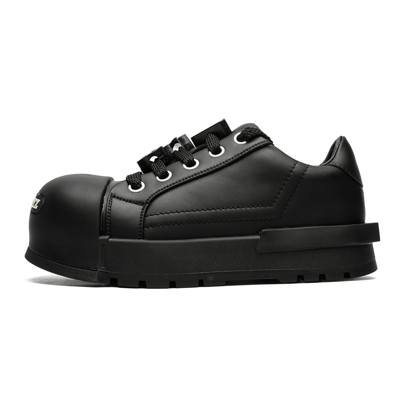 

MUPPLE Абразивостойкие дышащие низкие скейтбордские кроссовки для увеличения роста унисекс черные, цвет Black