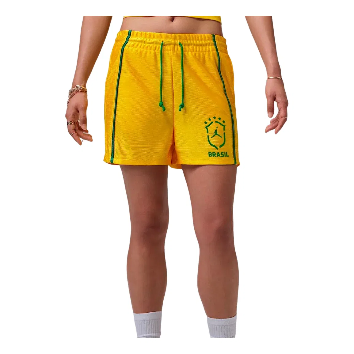 Шорты Air Jordan Brooklyn Knit Brazil 'Varsity Maize Lucky Green' IO2457-741, желтый