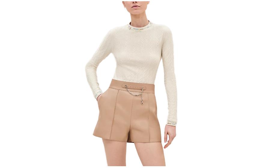 

HERMES Свитер женский Ecru с круглым вырезом Moderate