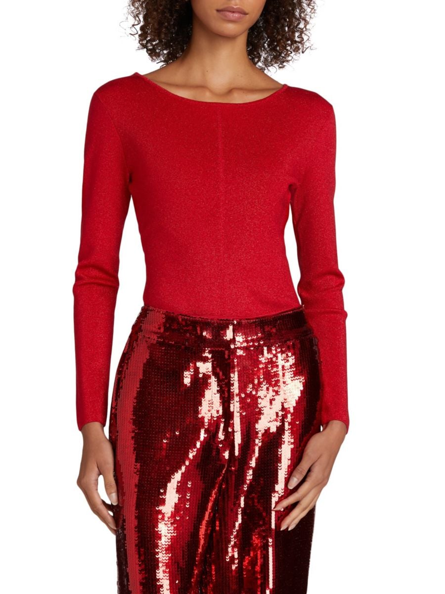 

Топ Heritage The Gia с драпировкой на спине и люрексом Elie Tahari, красный