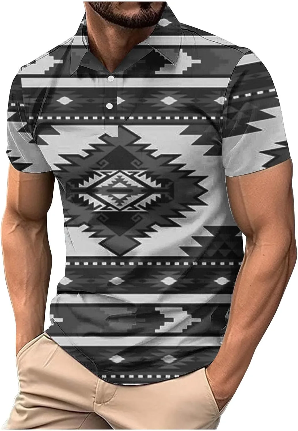 

Мужская футболка с графическим принтом в этническом стиле