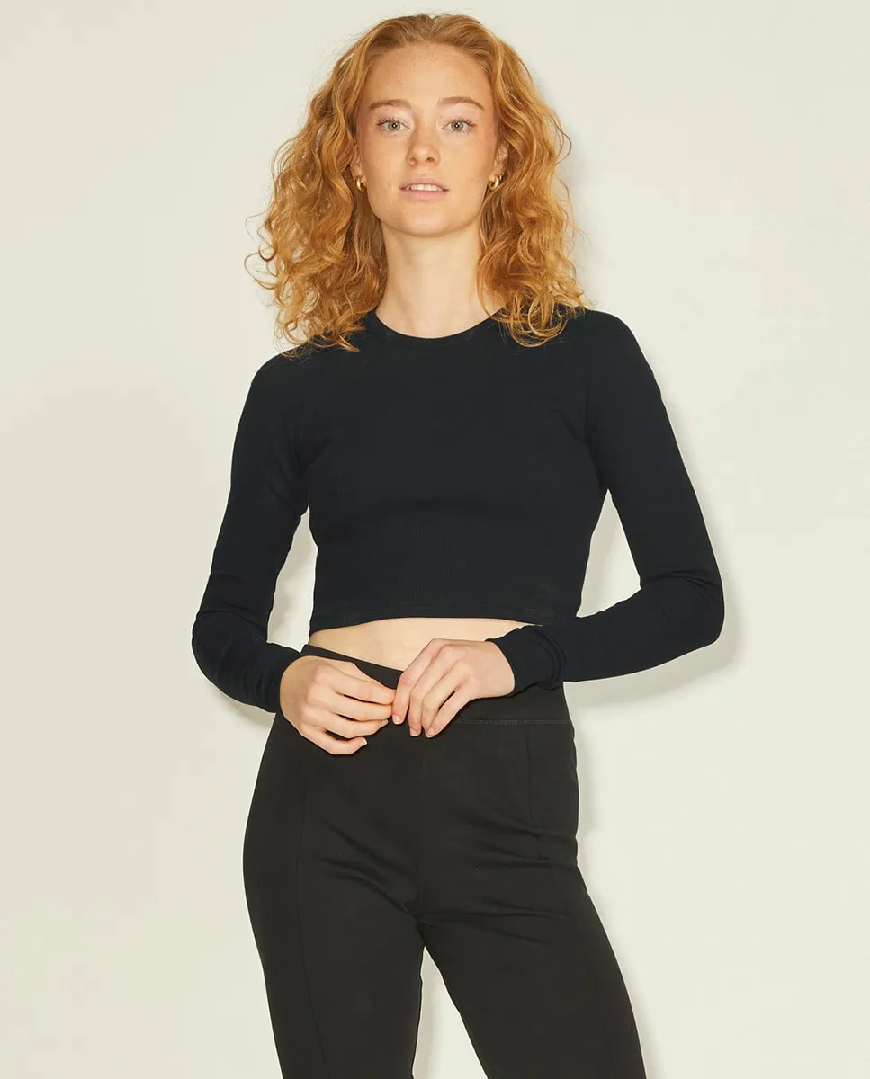 

Женская трикотажная футболка с длинными рукавами Jack & Jones, черный