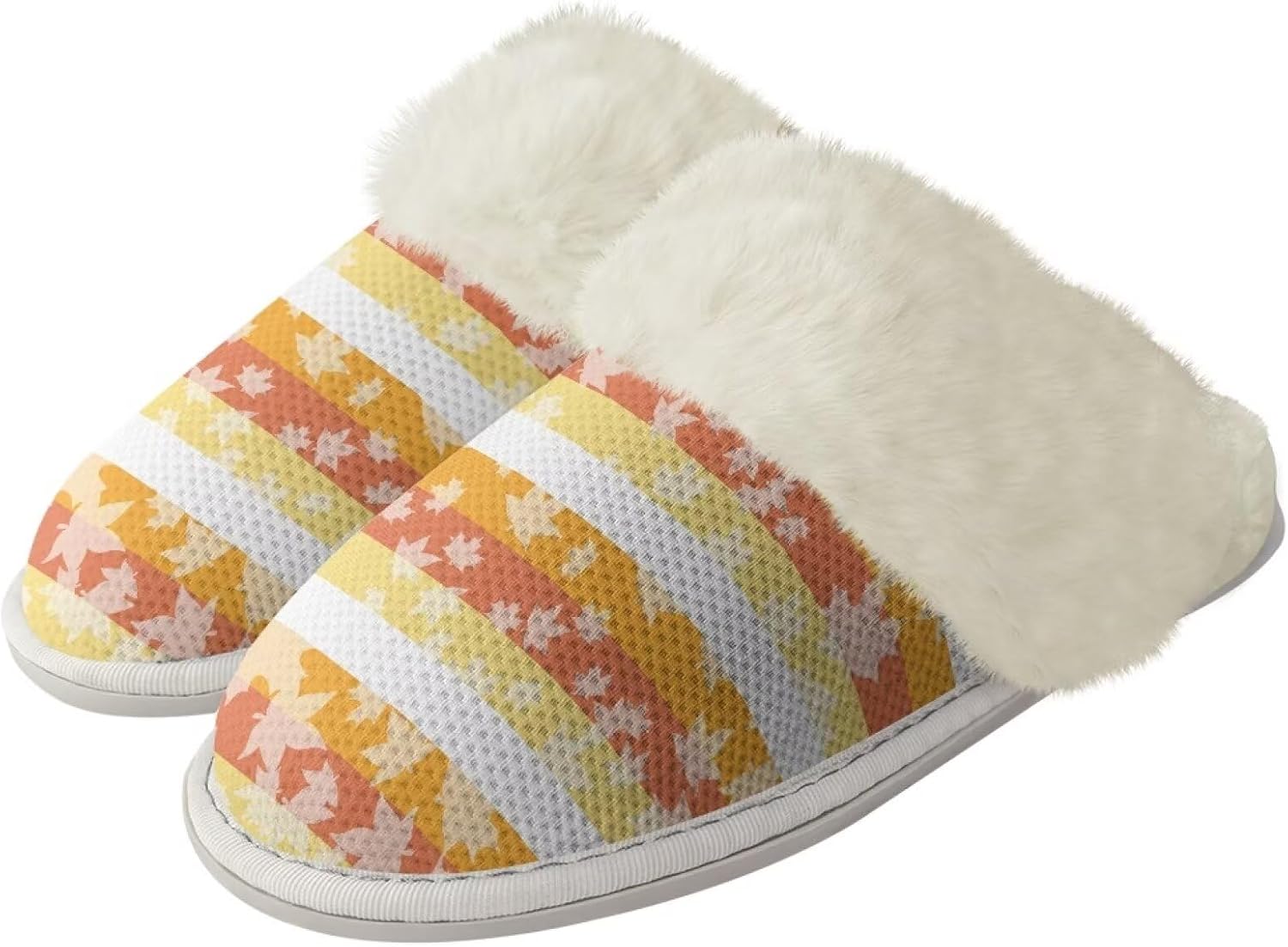 

Домашние тапочки для женщин и мужчин с тематикой Дня благодарения, мягкие, уютные, легкие, для спальни Zhangruoheng, Thanksgiving Maple Leaf Stripe Print