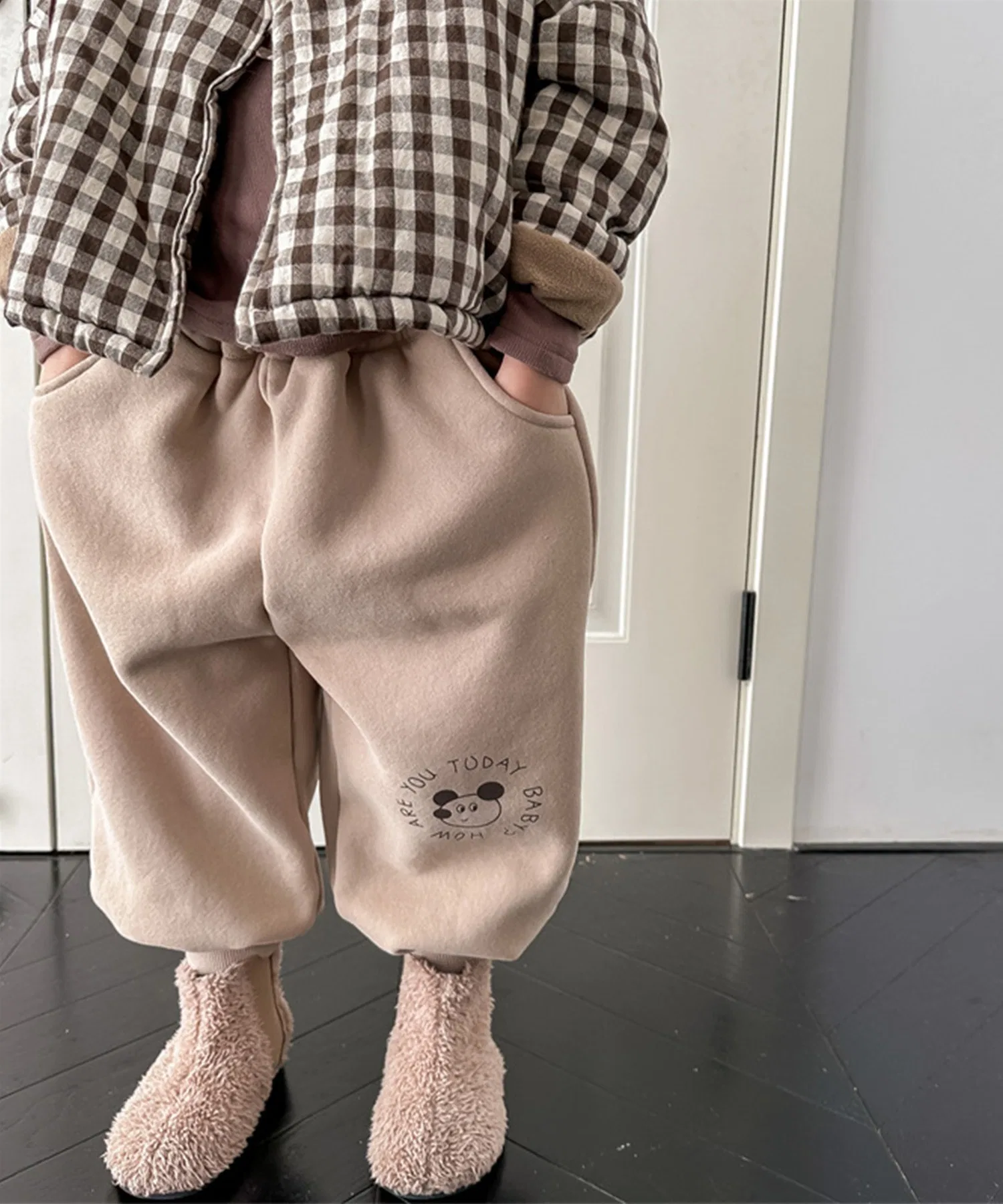 【aimoha-KIDS-】Детская одежда: спортивные штаны на флисовой подкладке с принтом персонажей — фото 4