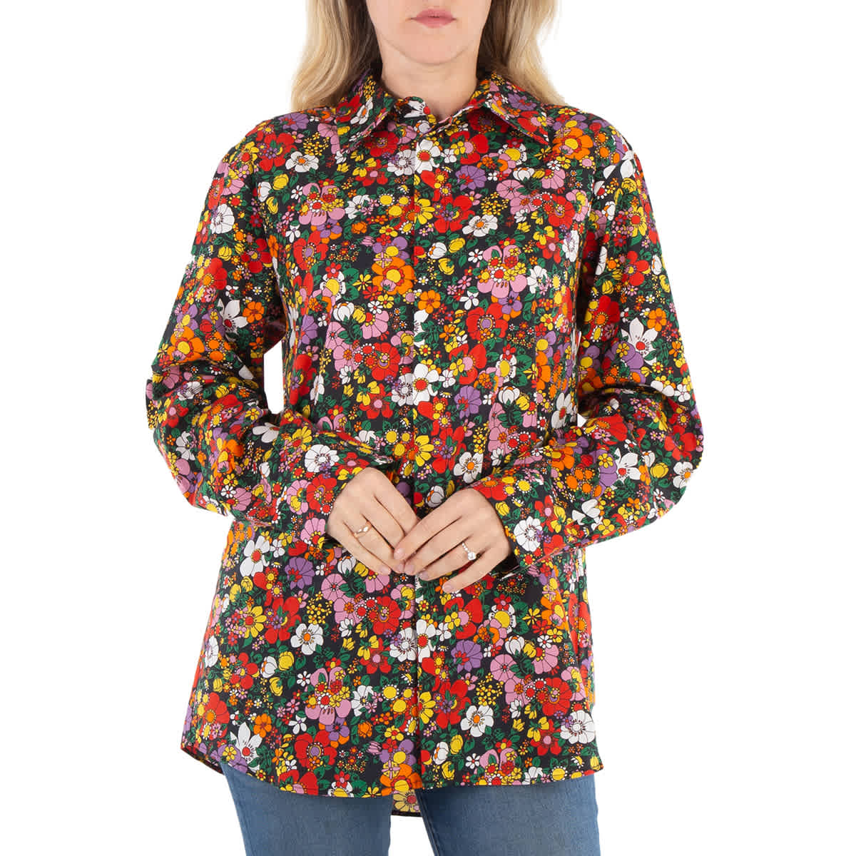 

Рубашка Christopher Kane Psych Floral хлопковая, размер S, Psych Floral