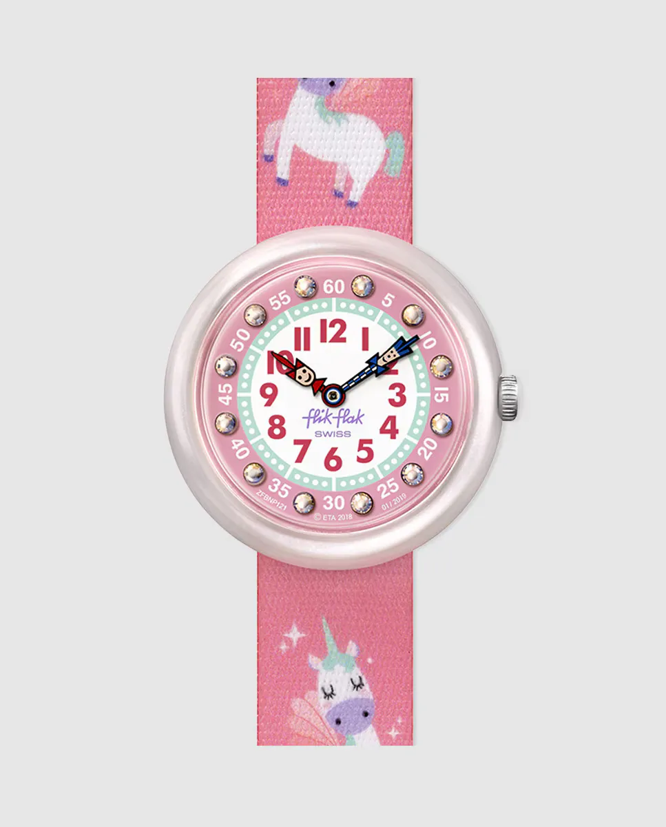 

Женские часы Flik Flak Magical Dream FBNP121 розовые единороги