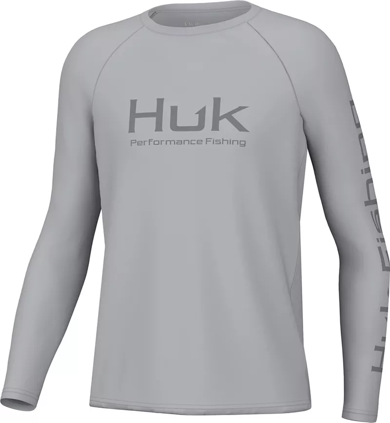 

Однотонная рубашка с длинным рукавом HUK Youth Pursuit, цвет Harbor Mist