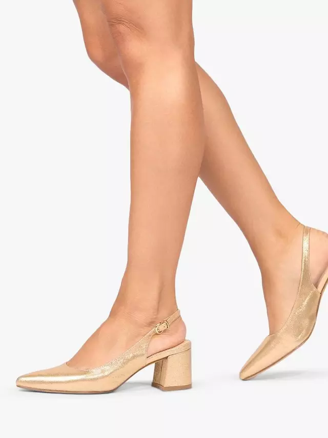 Туфли-лодочки Paradox London Imelda Shimmer Block Heel Sling Back, цвет champagne — фото 2