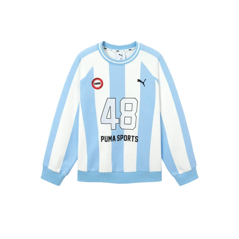 Детский свитшот Crew Neck Moderate PUMA, синий белый tone 00381