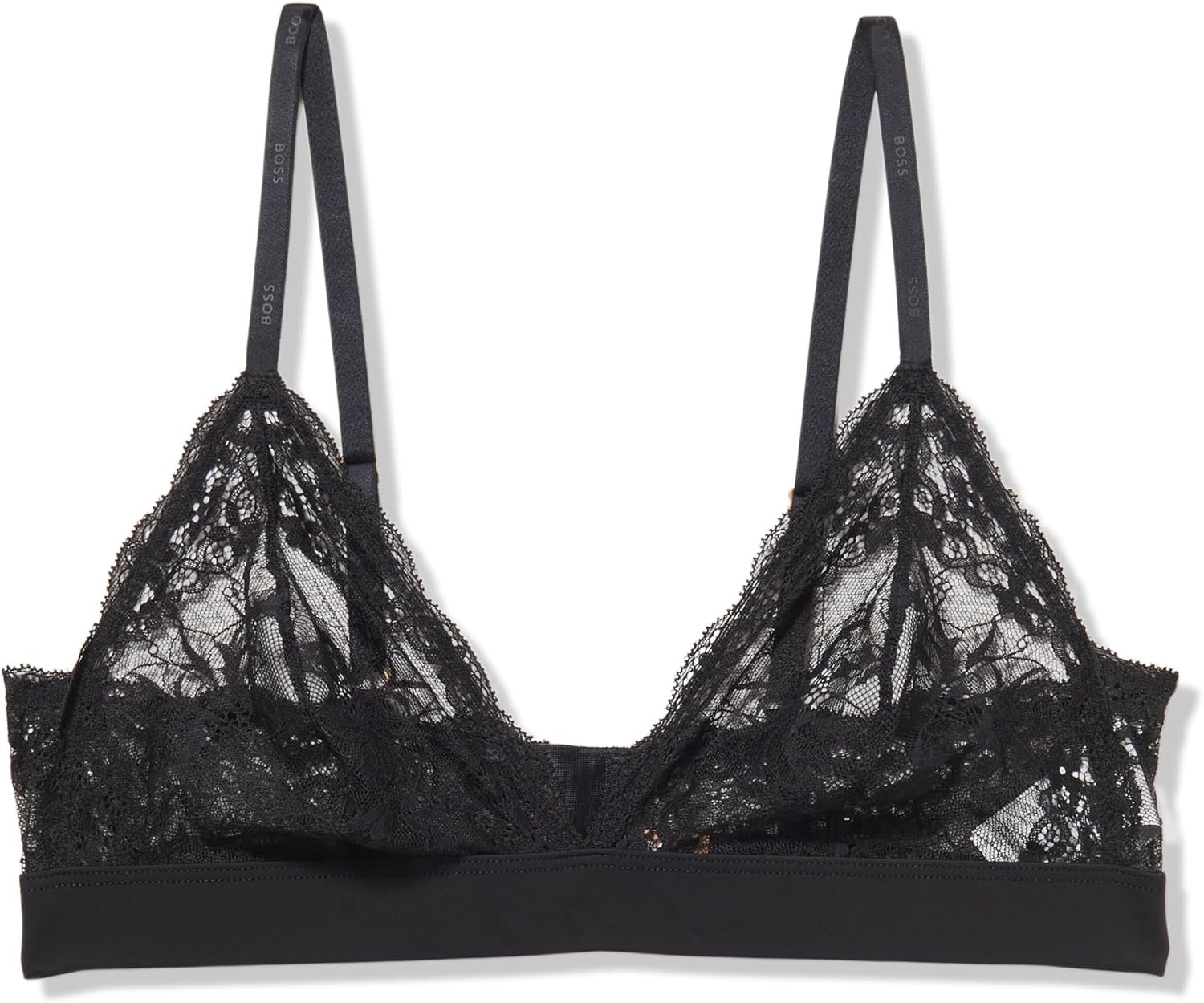 

Женский кружевной бюстгальтер-бралетт BOSS с треугольными чашечками, Black
