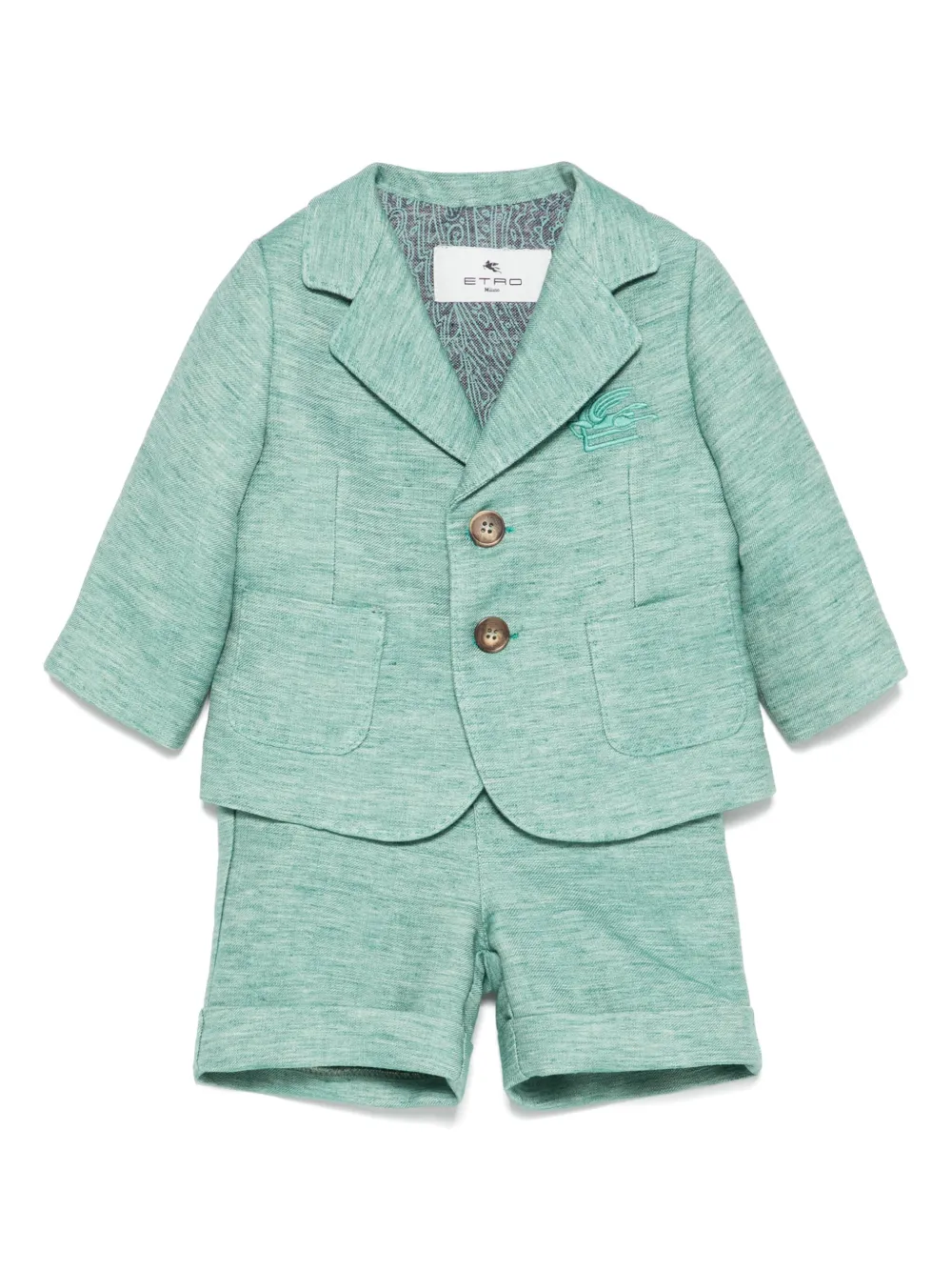 

Комплект из топа и шортов ETRO KIDS, зеленый