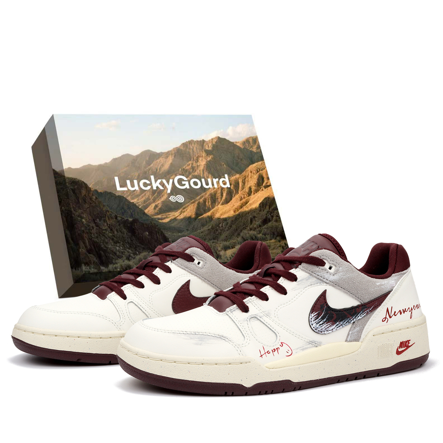 

Nike Мужские низкие скейтбордные кроссовки Full Force, бордового цвета