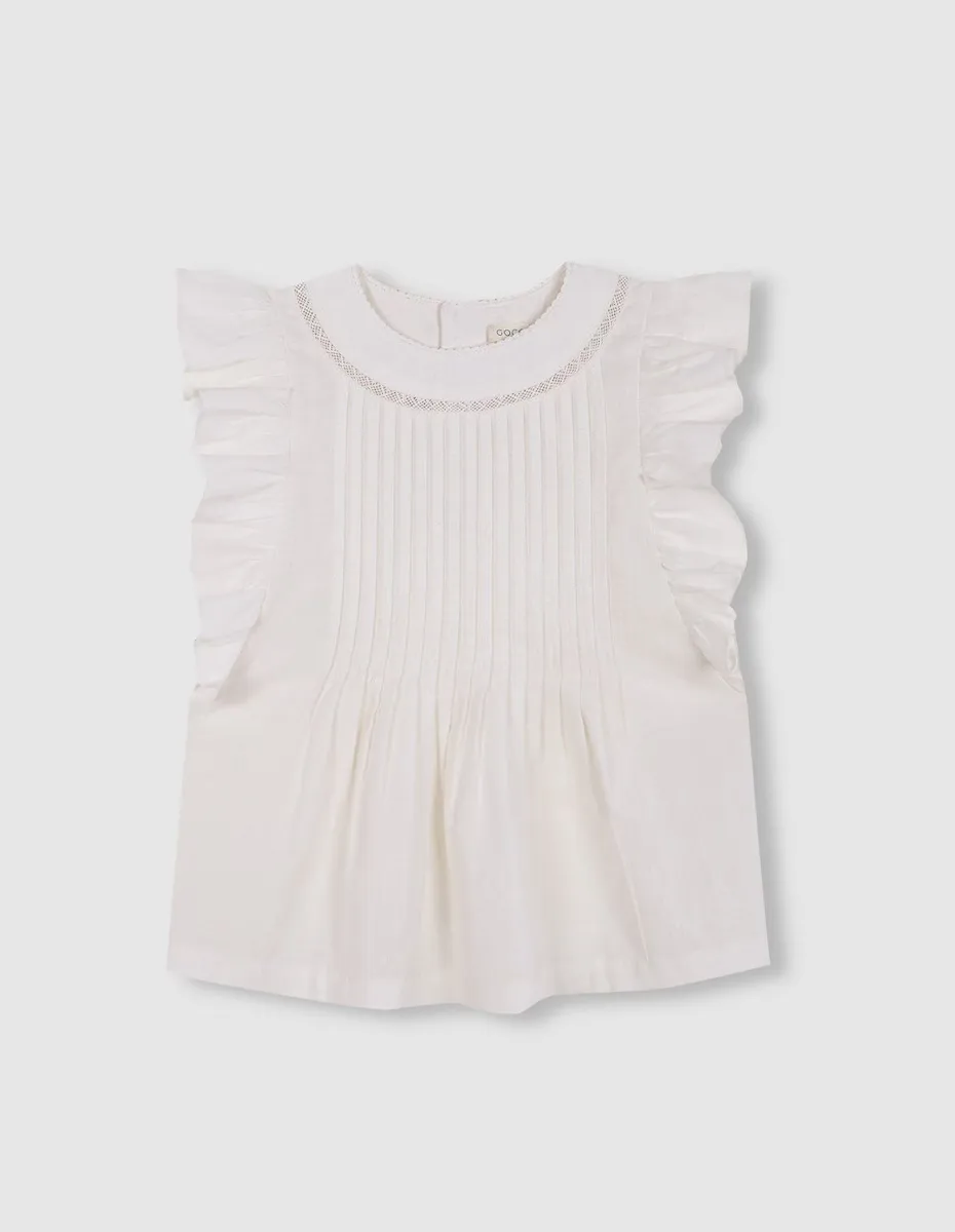 

Детская блузка с рюшами и завязками Gocco, белый