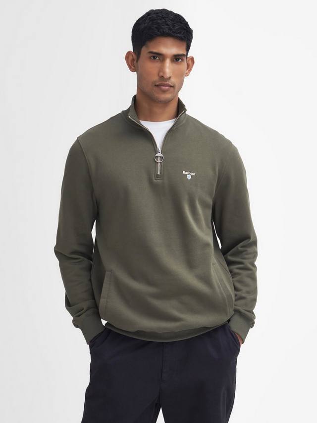 

Толстовка beckhill на молнии наполовину Barbour, цвет Mid Olive