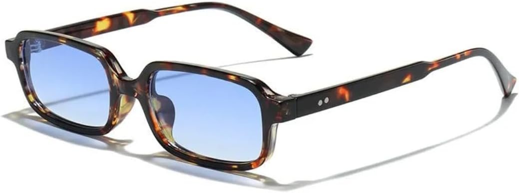 

Винтажные солнцезащитные очки для женщин и мужчин, роскошные дизайнерские солнцезащитные очки в стиле панк, популярные классические очки с заклепками, уличные солнцезащитные очки UV400 SZVVBKK, Leopard Blue