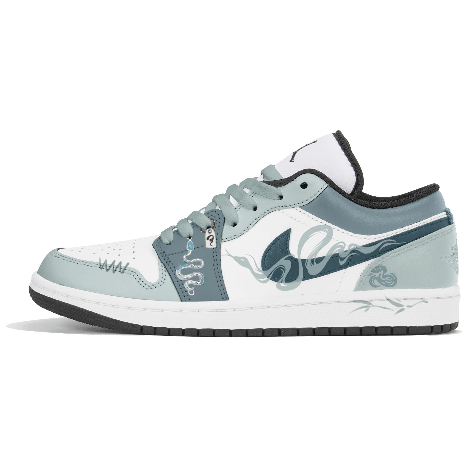 

Air 1 нескользящие кроссовки низкие матовые баскетбольные мужские cyan Jordan, Cyan