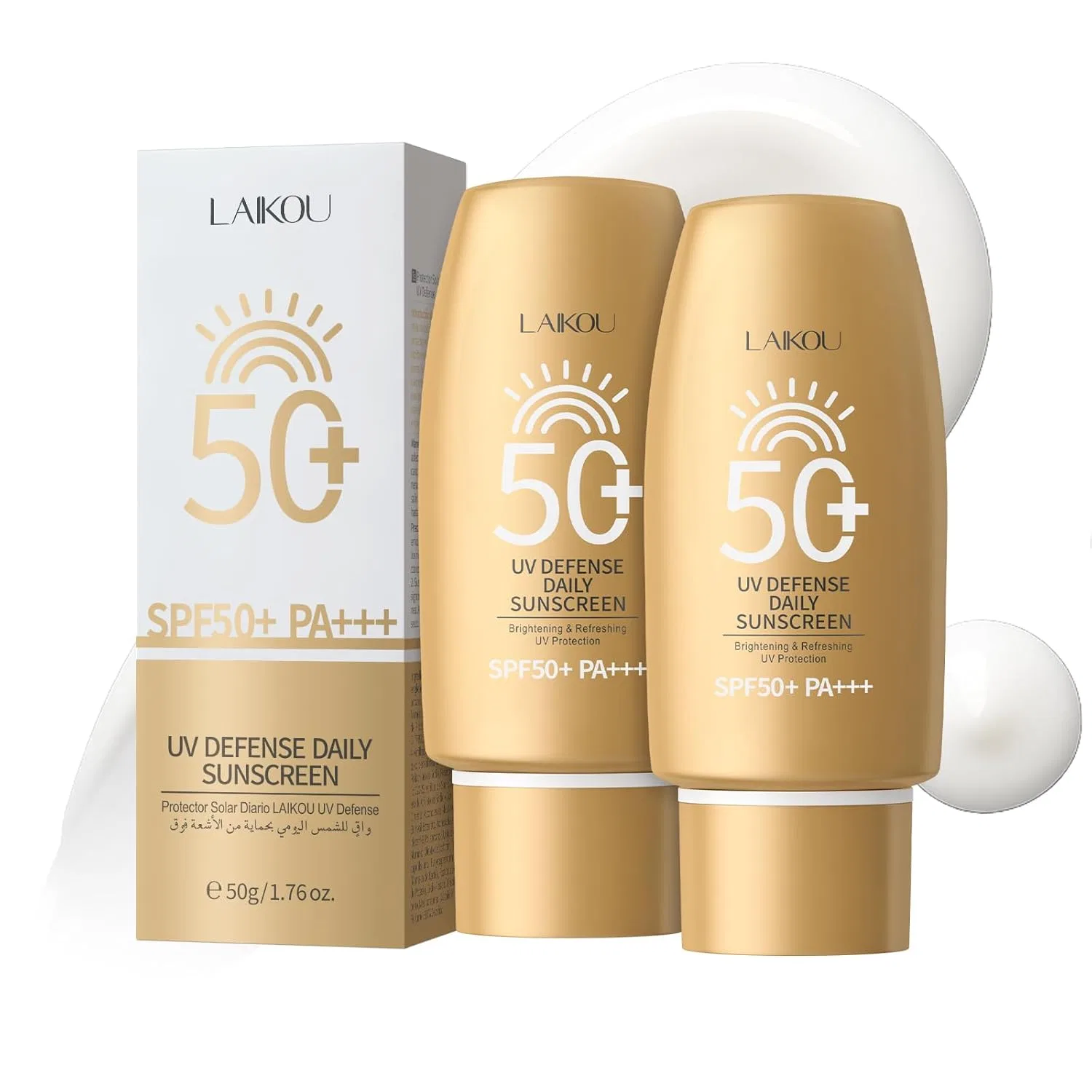 Солнцезащитный крем SPF 50 LAIKOU, 2 шт. по 50 мл Laikou, Golden