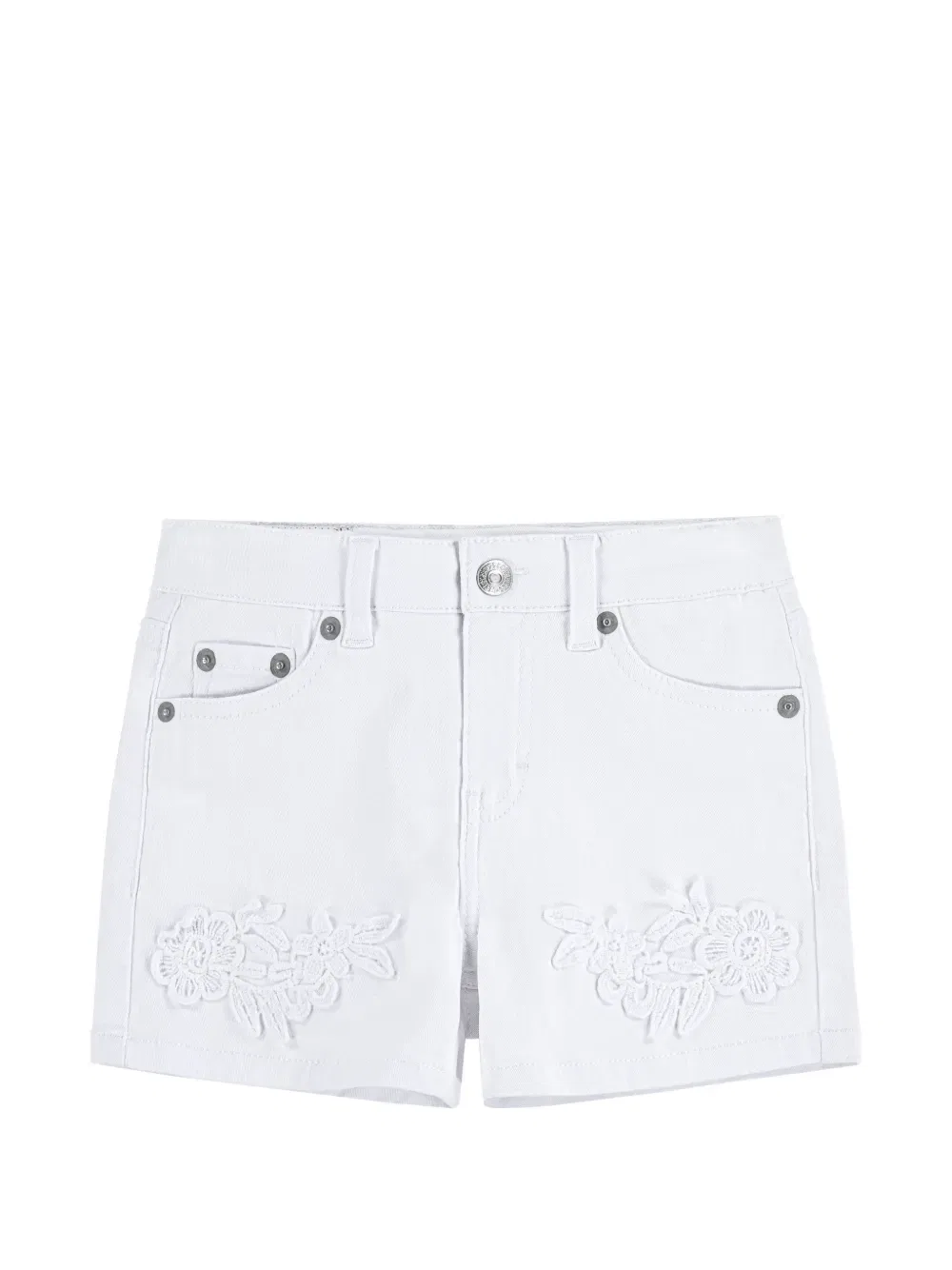 Джинсовые шорты с цветочной аппликацией Levi'S Kids, белый