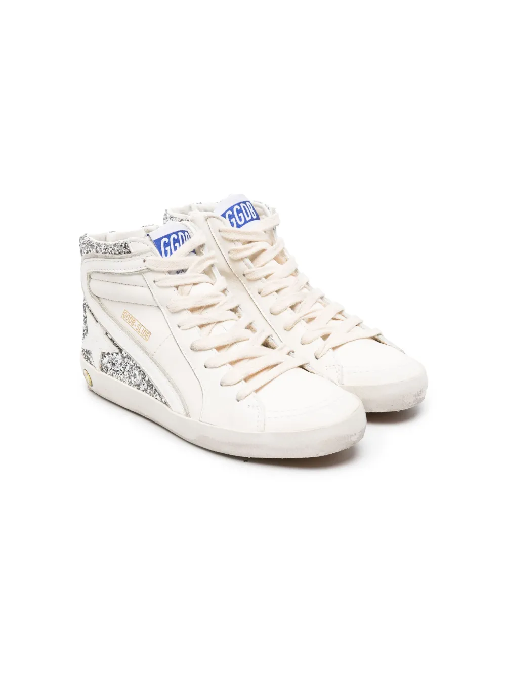 

Высокие кроссовки Glitter Golden Goose Kids, белый