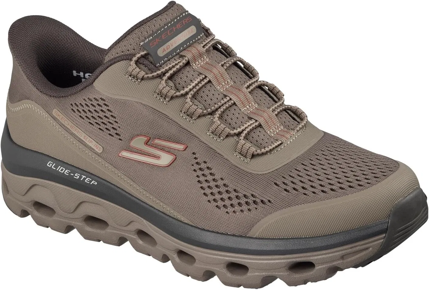 Кроссовки Skechers Glide Step Shoes, Taupe Textile Synthetic Trim