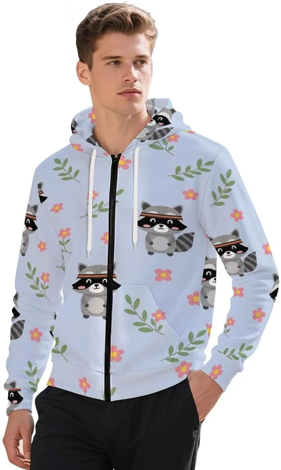 

Мужская толстовка с капюшоном Full Zip Up Dolphins Coral Seashells GemGam