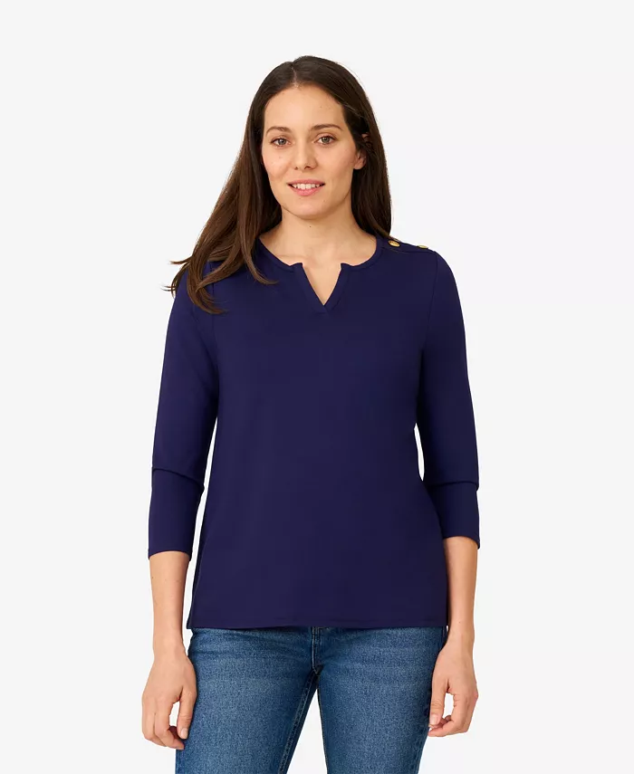 

Женский топ с пуговицами на плечах Cable & Gauge, синий