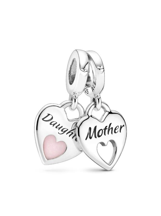 

Шарм Pandora Double Heart Split Dangle Charm, стерлинговое серебро