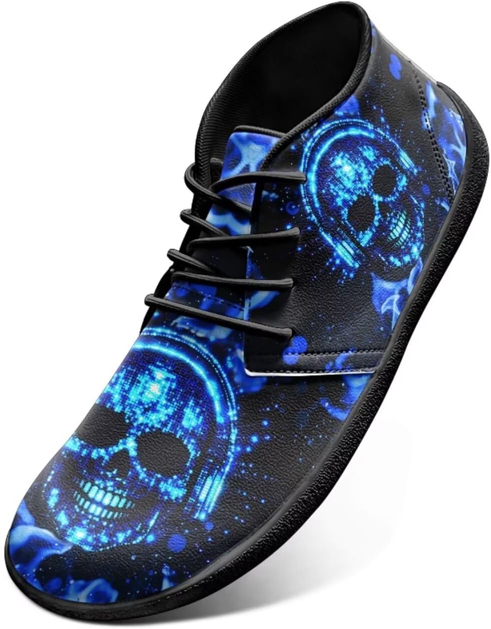 

Мужские готические кроссовки Jeiento с черепом, широким носком, модель Barefoot, с равной подошвой и повседневным стилем, Digital Punk Skull