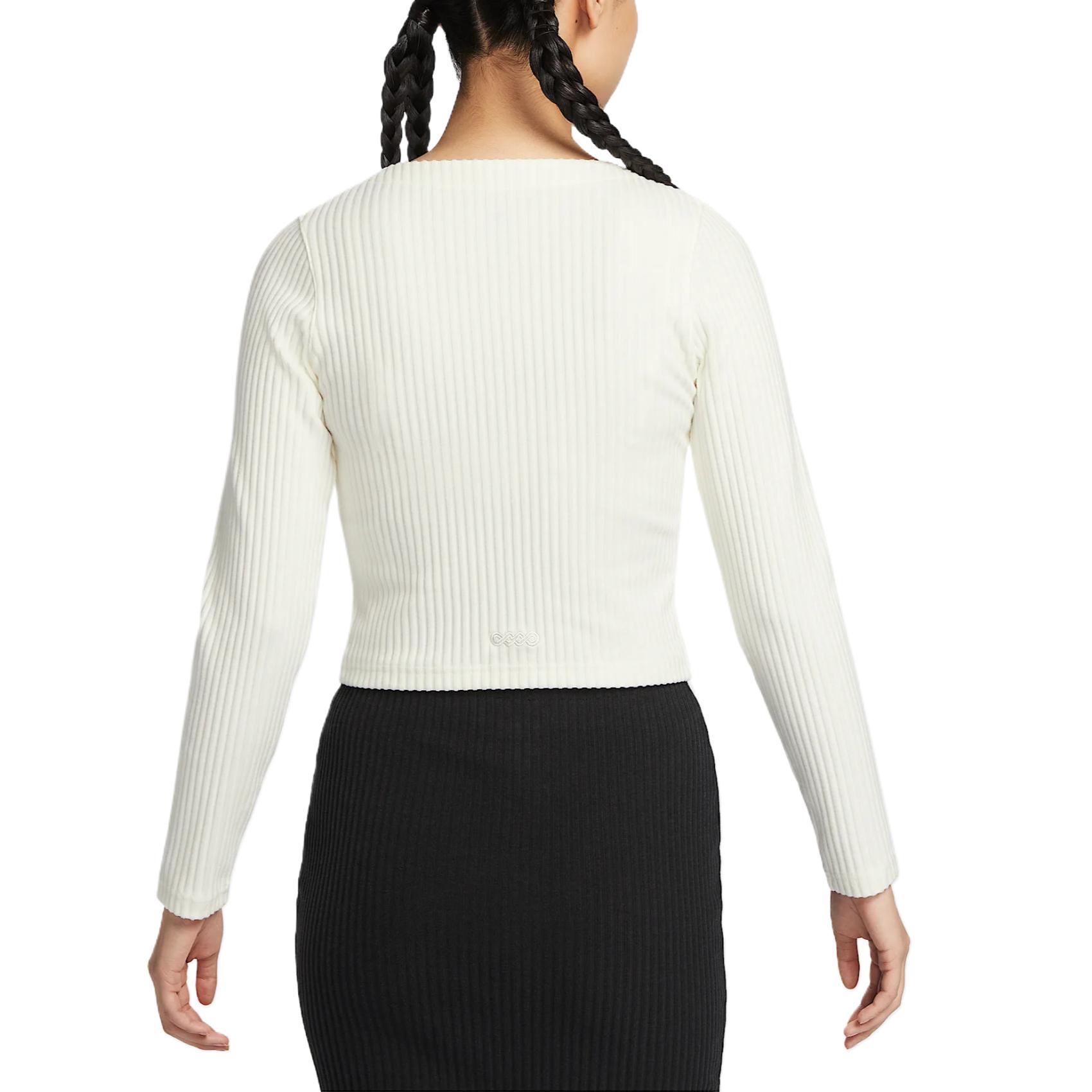 Nike Спортивный топ Chill Rib Crop для женщин Sail White — фото 4