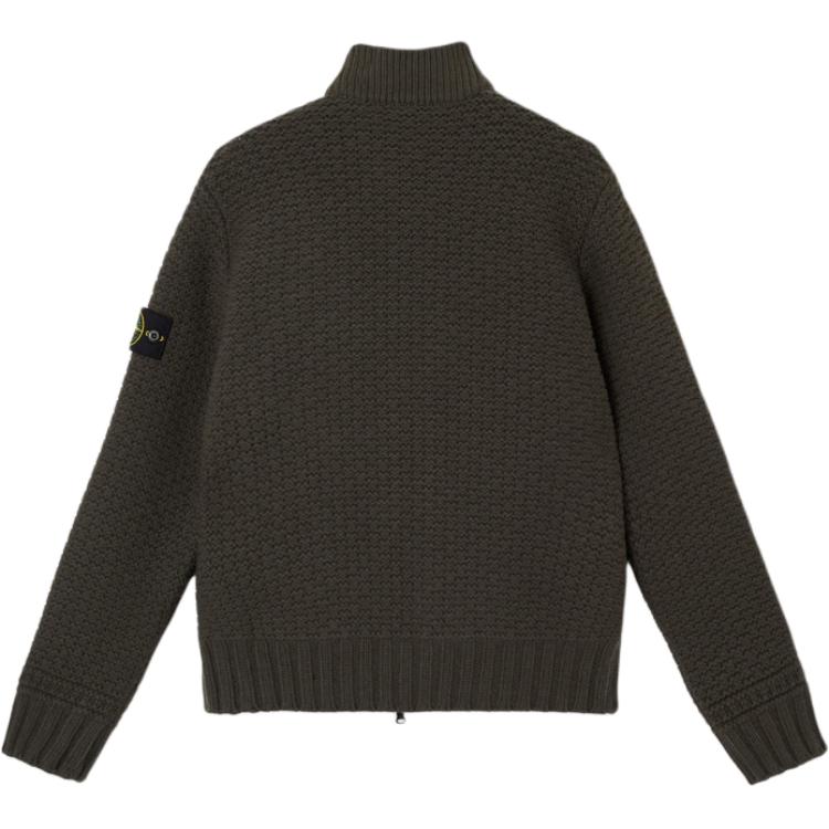 Толстовка PURE WOOL в стиле Bomber с карманами-молниями STONE ISLAND, зеленый — фото 3