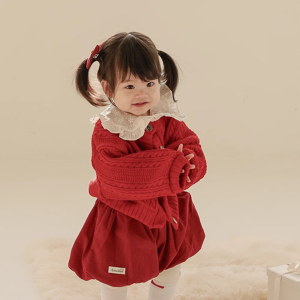 Детский вязаный кардиган Arimcloset, красный