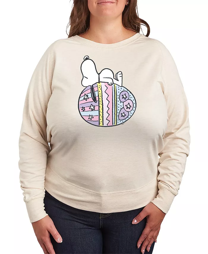 

Футболка-пуловер с принтом пасхального яйца Peanuts Snoopy размера Plus Hybrid Apparel, белый