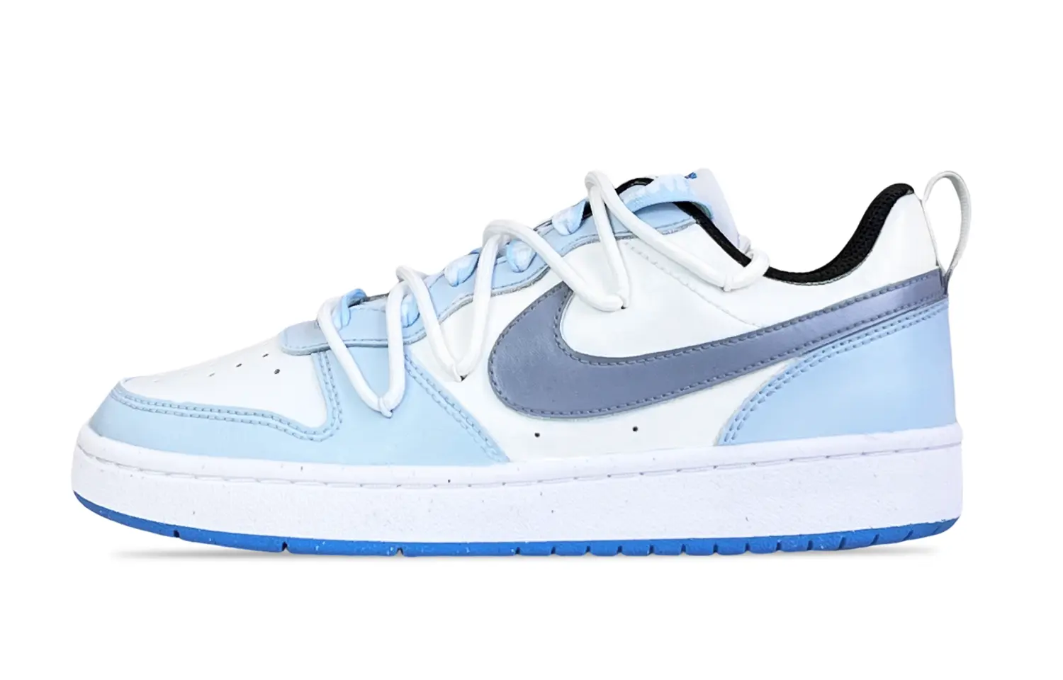 

Кроссовки Nike Court Borough Skateboard Shoes Women's Low-Top White Blue, Синий, Кроссовки Nike Court Borough Skateboard Shoes Women's Low-Top White Blue