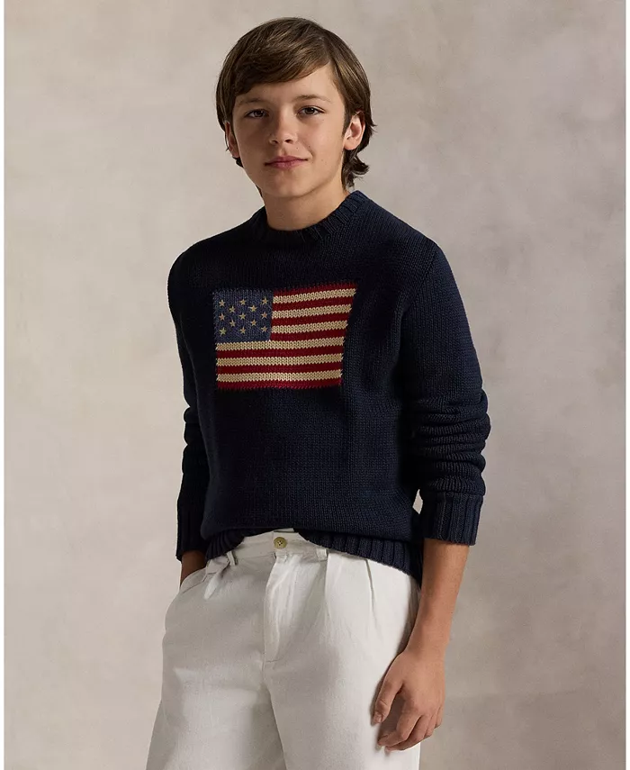 

Свитер The Iconic Flag для старших мальчиков Polo Ralph Lauren, синий
