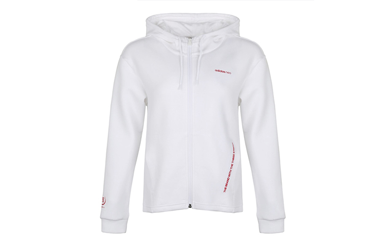 Adidas Neo Куртки женские белый с капюшоном, средней плотности ткани, другие — фото 2