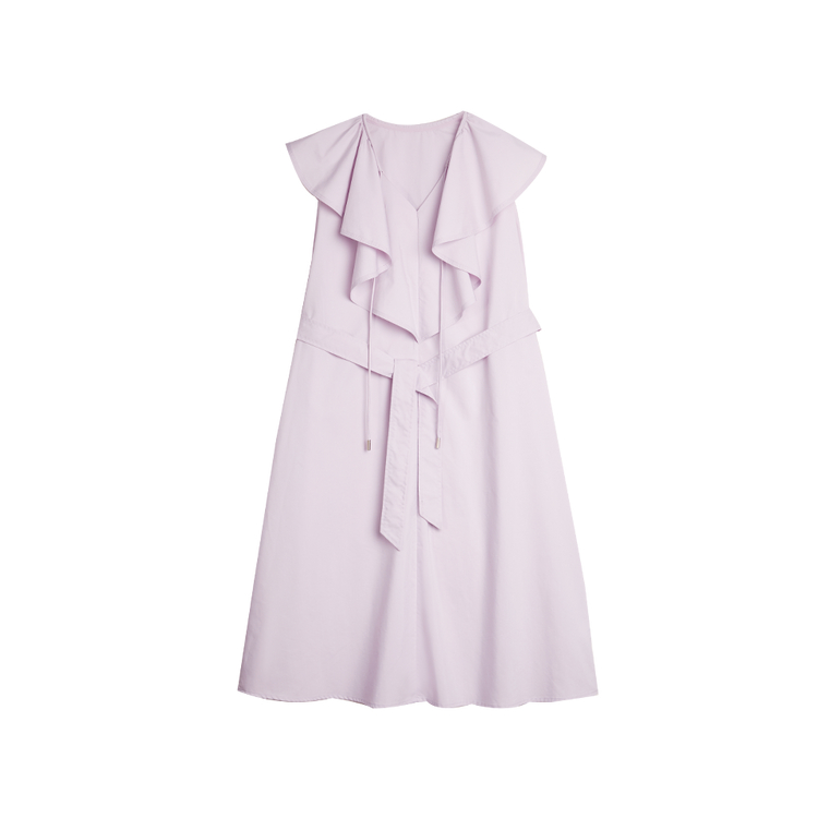 

ELLE Женское платье без рукавов лиловое с V-образным вырезом средней длины