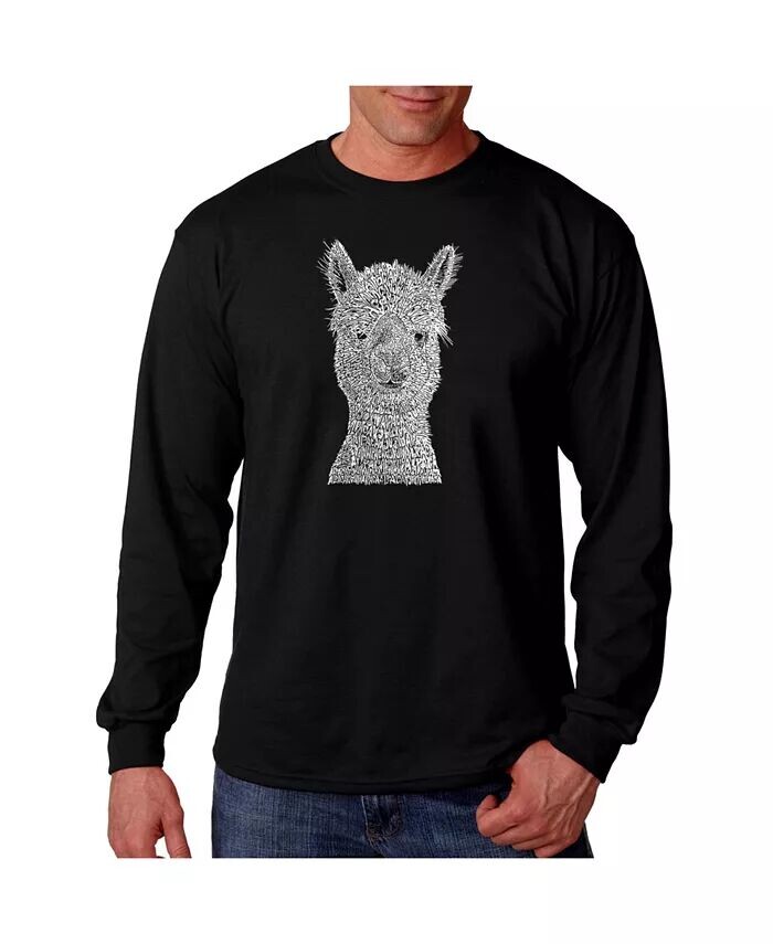 

Мужская футболка Word Art - Alpaca с длинным рукавом LA Pop Art, черный