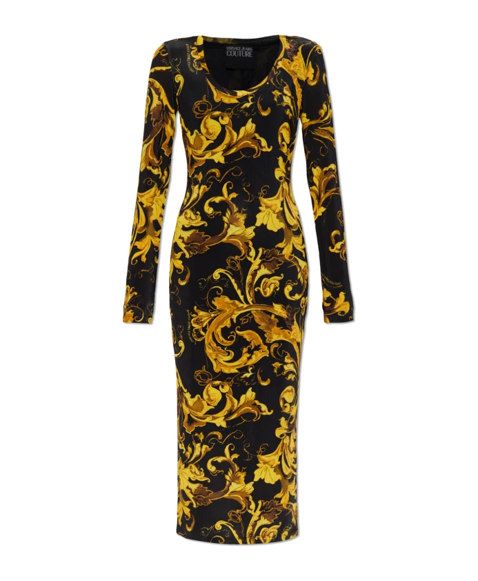 

Платье с барочным принтом Versace Jeans Couture, желтый