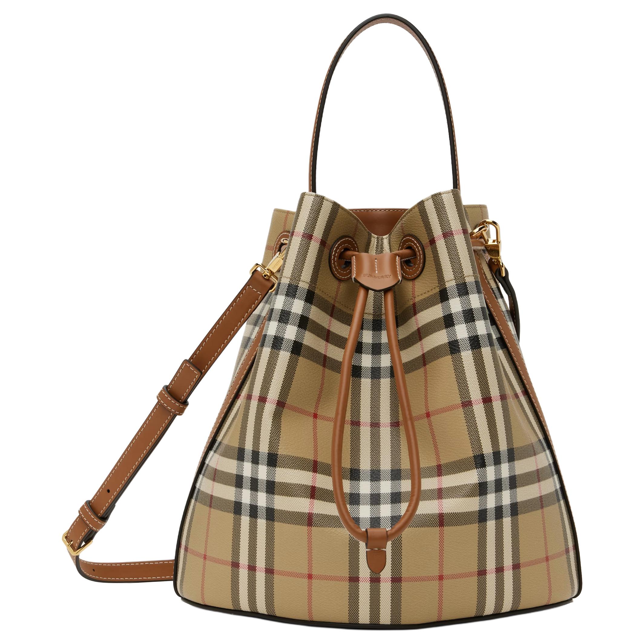 Женская сумка-ведро Burberry из полиуретана, кроссбоди — фото 2