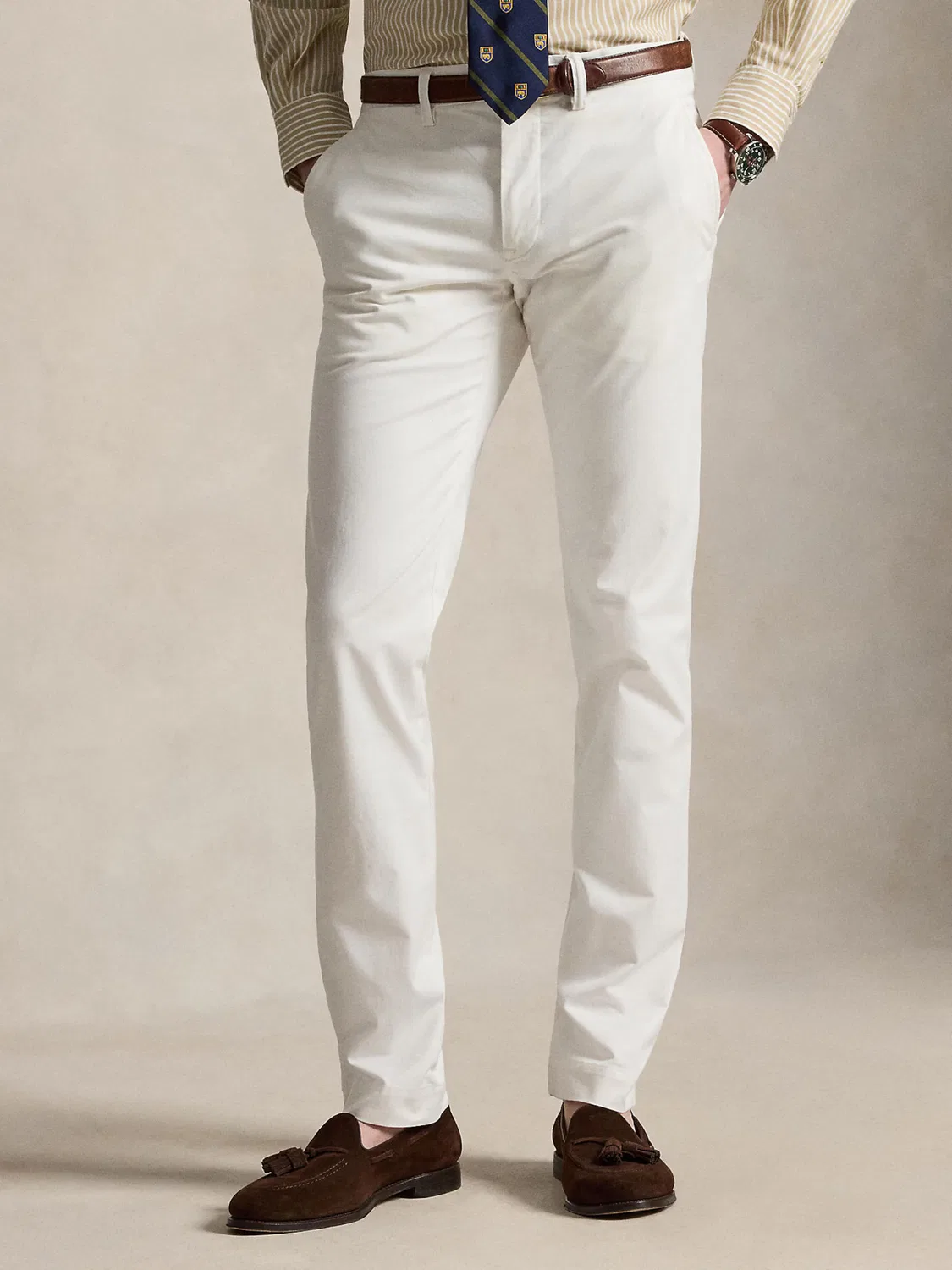 Брюки-чиносы зауженного кроя 'BEDFORD' Polo Ralph Lauren, White — фото 3