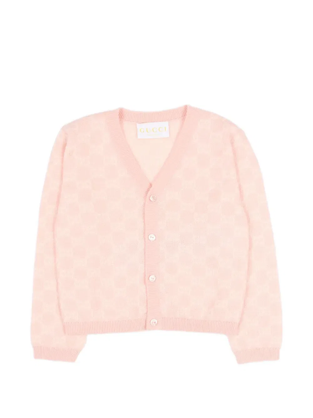 Жаккардовый кардиган с узором Gg Gucci Kids, розовый